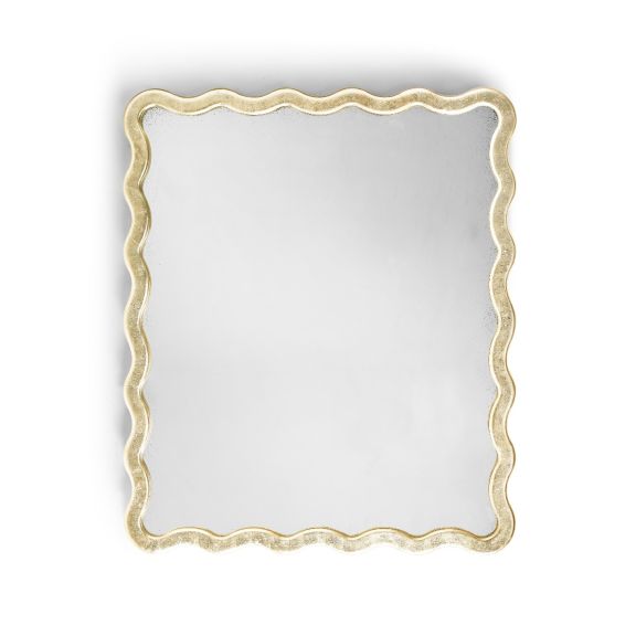 Keste Rectangular Mirror in Antique Silver