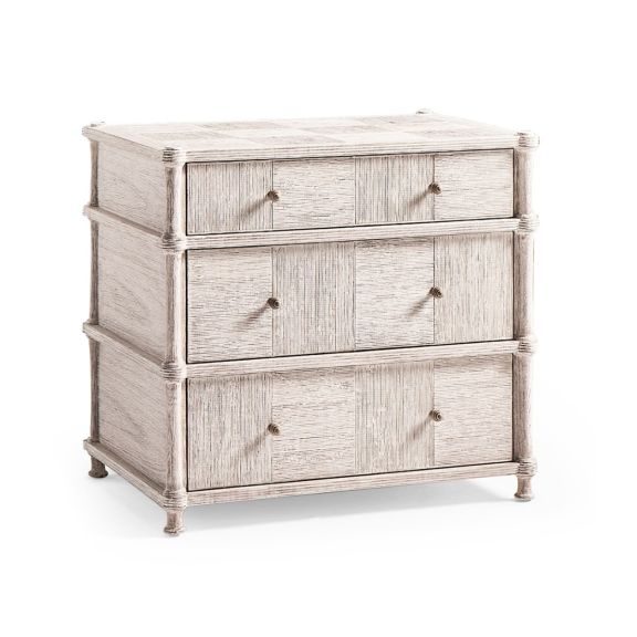 Bywater 3 Drawer Bedside Table Washed Acacia