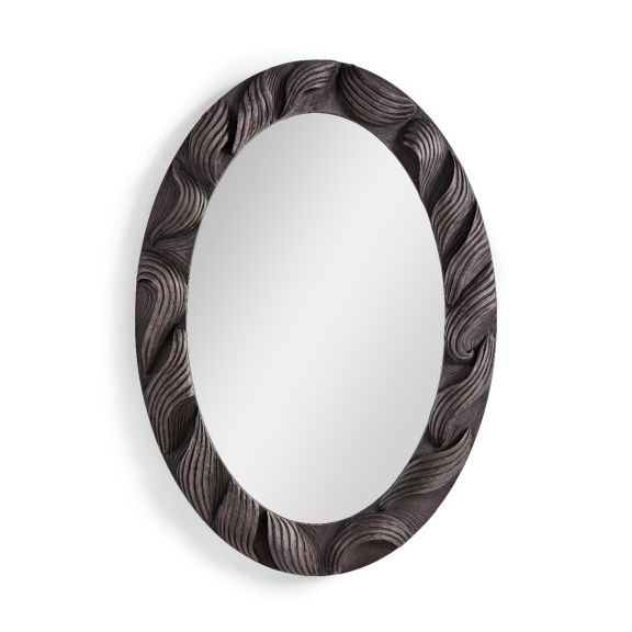 Saunton Mirror in Charcoal Finish on Poplar