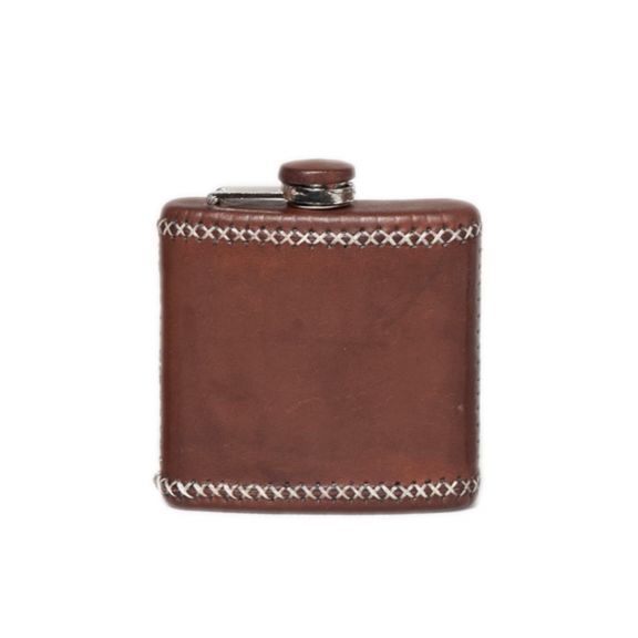 Hip Flask in Brown Leather