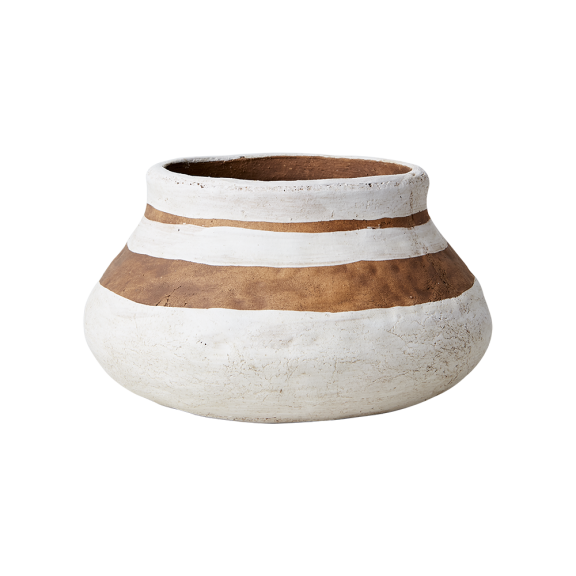 Camille Pot White/Brown Small