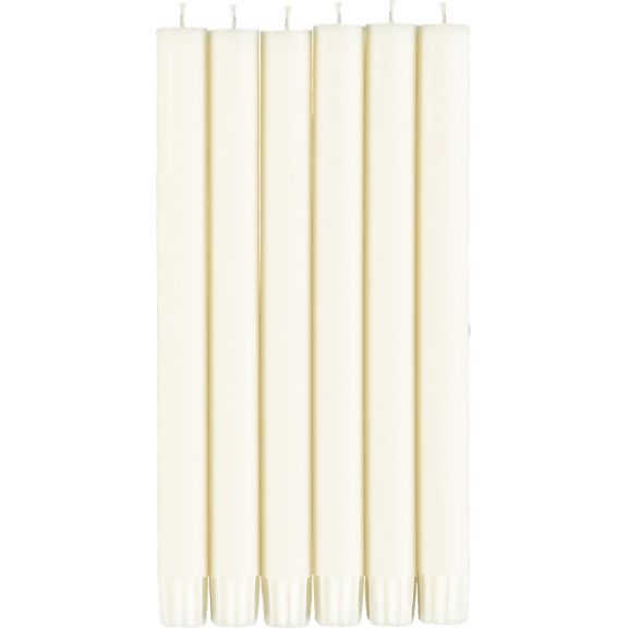 Set of 6 Dinner Candles in Pearl White