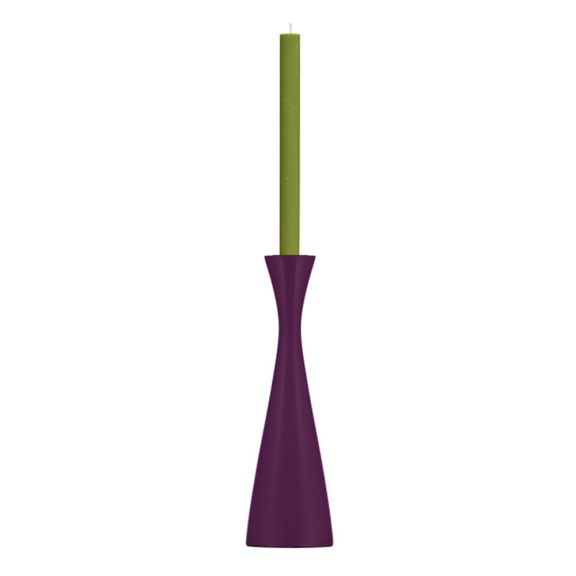 Large Turned Wooden Candleholder - Doge Purple