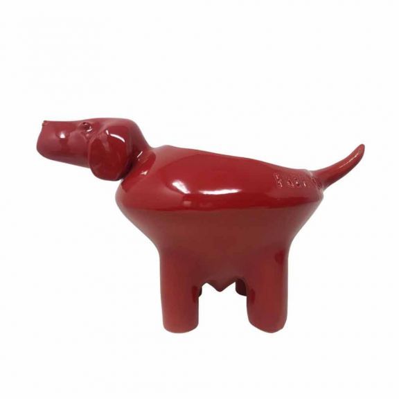 Large Dog Shaped Bowl - Red Majolica