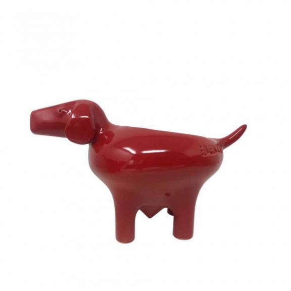 Medium Dog Shaped Bowl - Red Majolica