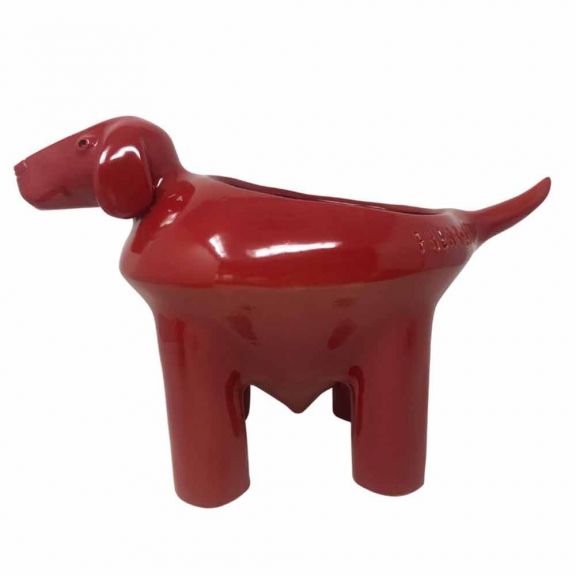 XLarge Dog Shaped Bowl - Red Majolica