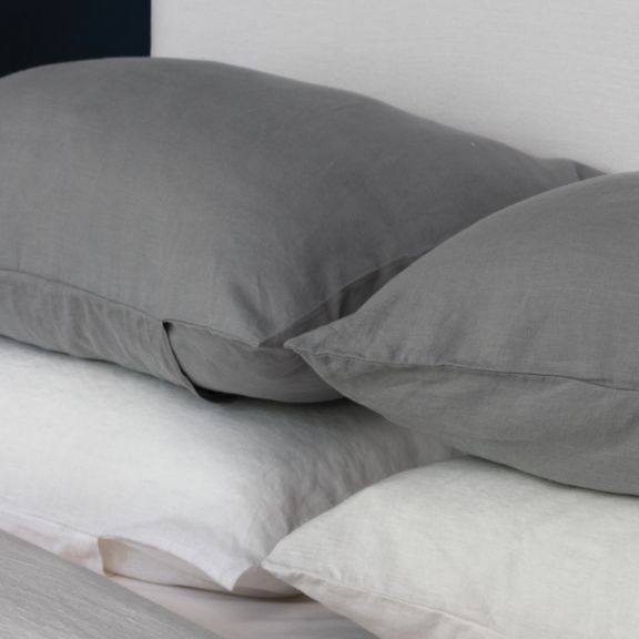 Alora Linen Standard PIllow Case Pair - Dove