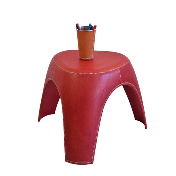 Stool in Red Leather