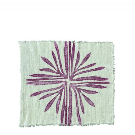 Pink Seaweed Printed Linen Placemat
