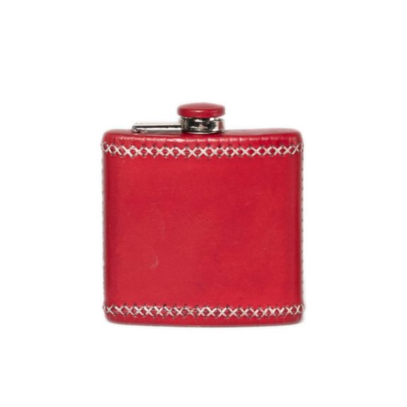 Hip Flask in Red Leather