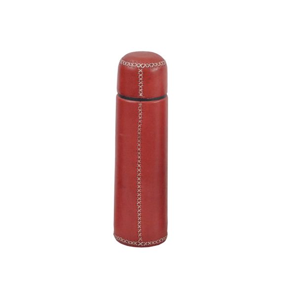 Thermos 0.5L in Red Leather