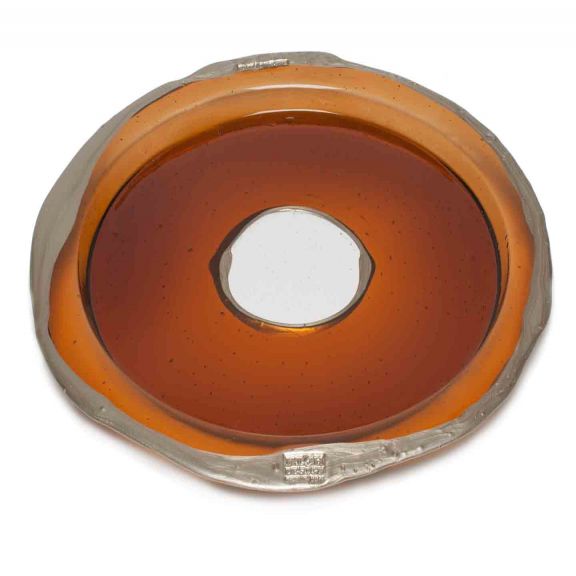 Round Tray - Brown & Bronze