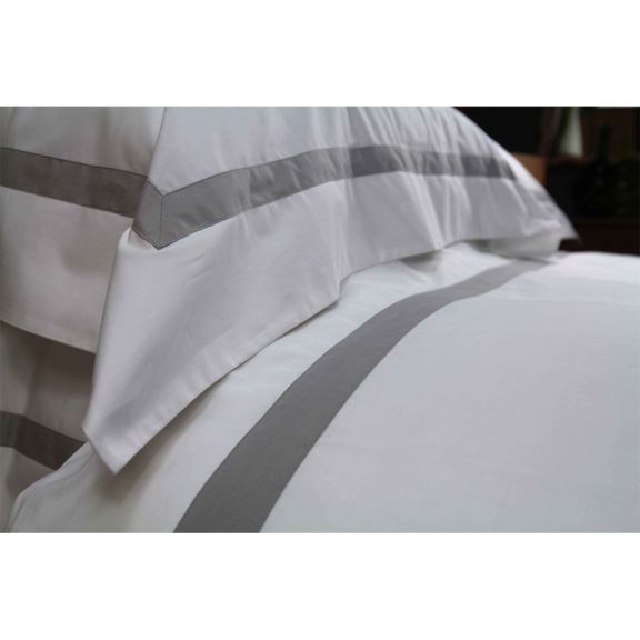 Savile Edge Single Duvet Cover - Silver
