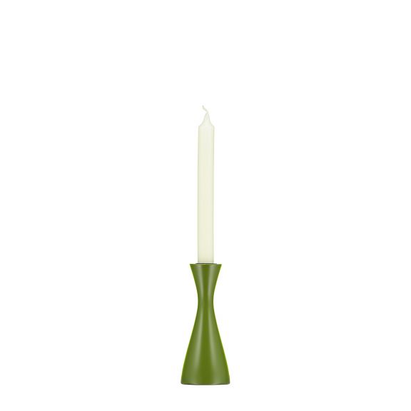 Small Turned Wooden Candleholder - Olive