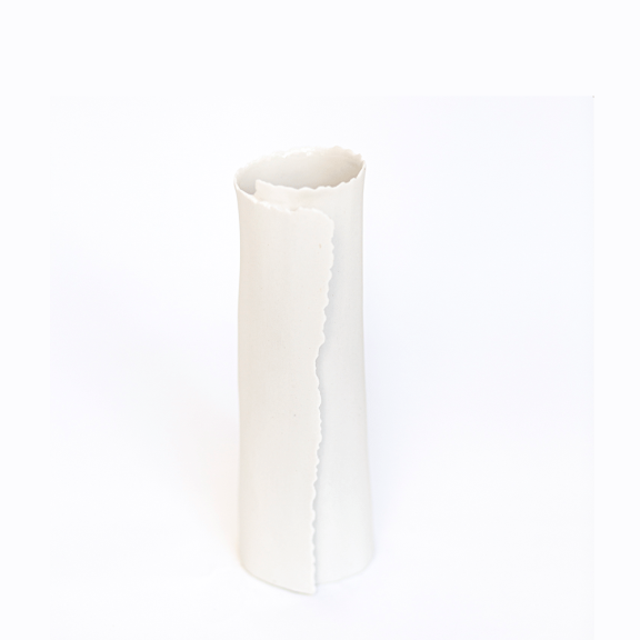 Medium White Porcelain Curl Vase