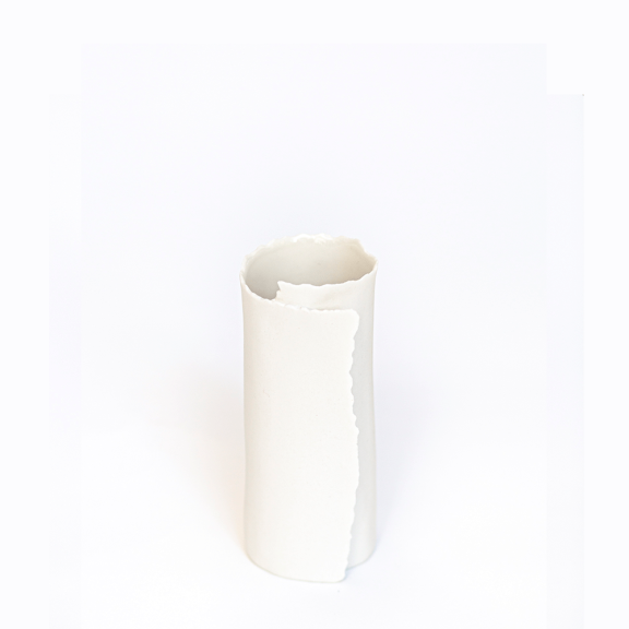Small White Porcelain Curl Vase