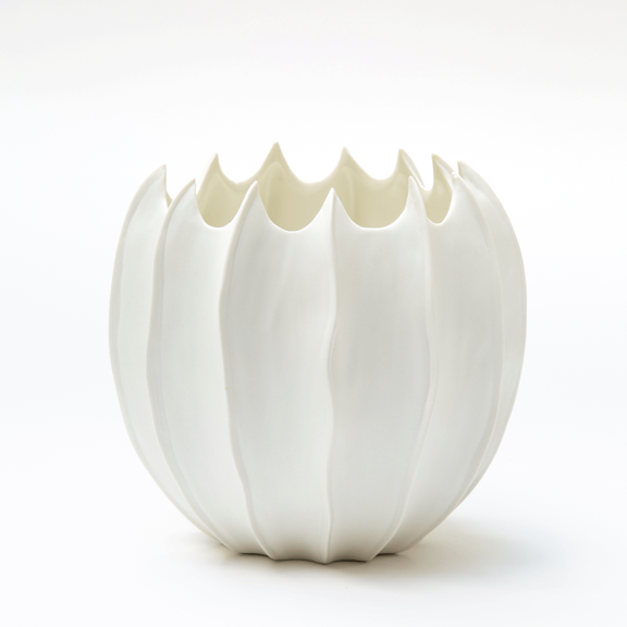 White Porcelain Tall Pumpkin Vase