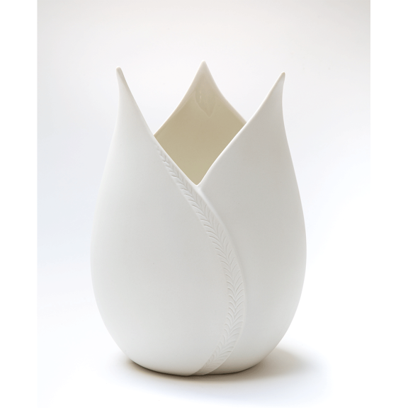 Large White Porcelain Tulip Vase