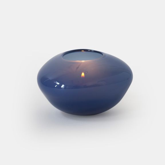 Pebble Votive - Navy Opaque
