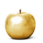 Large Gold Ceramic Apple