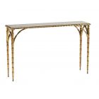 Bastian Console Table Bronzed Finish With Mirrored Top