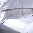 Savile Plain Double Fitted Sheet - White