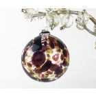 Speckled Art Glass Bauble - Amber, Burgundy & Aurora