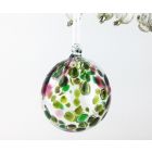 Speckled Art Glass Bauble - Ruby, Green & Moss