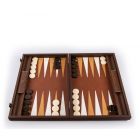 Backgammon Set - Knitted Brown Leather
