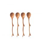 Set of 4 Teak Twig Spoons
