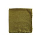 Linen Napkin With Frayed Edge - Moss