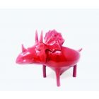 Triceratops Bowl Small Red Majolica