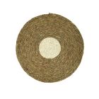 Woven Round Record Placemat - White Spot
