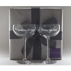 "I'm winking at you!" Engraved Champagne Coupe Pair