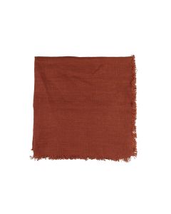 Linen Napkin w Frayed edge - Rust