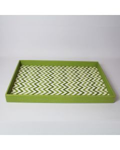 Large Rect Zigzag Tray Green