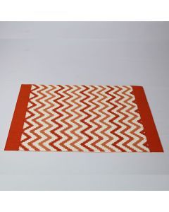 Zigzag Rectangular Mat in Orange