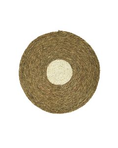Woven Round Record Placemat White 32cm