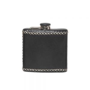 Hip Flask in Black Leather