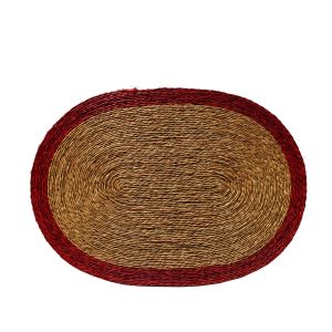 Woven Oval Placemat - Rouge