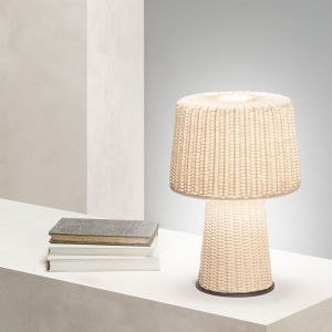 Eolie Table Lamp Round - Natural Rattan 