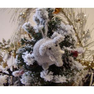 Christmas Elephant Knitted Ornament
