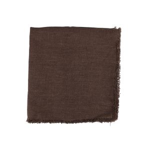 Linen Napkin With Frayed Edge - Mud