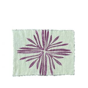 Pink Seaweed Printed Linen Placemat