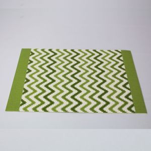 Zigzag Rectangular Mat in Green 