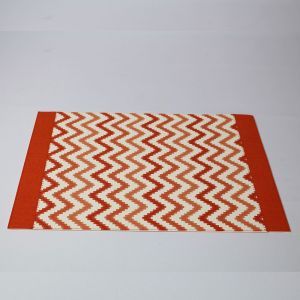 Zigzag Rectangular Mat in Orange 