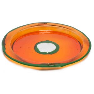 Round Tray - Orange & Green