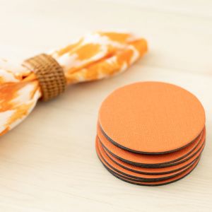 Set 8 Canvas Coasters - Orange 