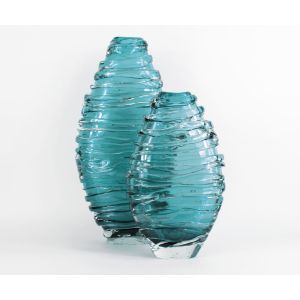 Strata Cloud Vase, Small - Ocean