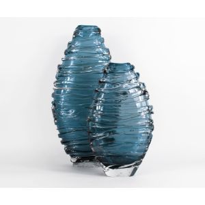 Strata Cloud Vase, Medium - Steel Blue